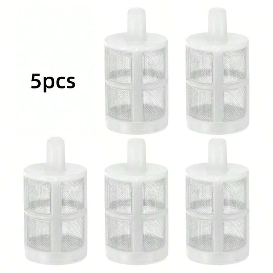 5pcs, 8mm Mesh Water Filter, Plastic Suction Filter Screen, Suitable For Agricultural Sprayers And Irrigation Pump Accessories - White - View 1