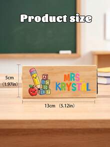 1pc Custom Teacher Name Chalkboard Eraser, Personalized Wooden Blackboard Cleaner, Back To School Teacher Appreciation Gift,Custom Name Blackboard Eraser For Classroom Decor Teacher Gift - Multicolor - View 8