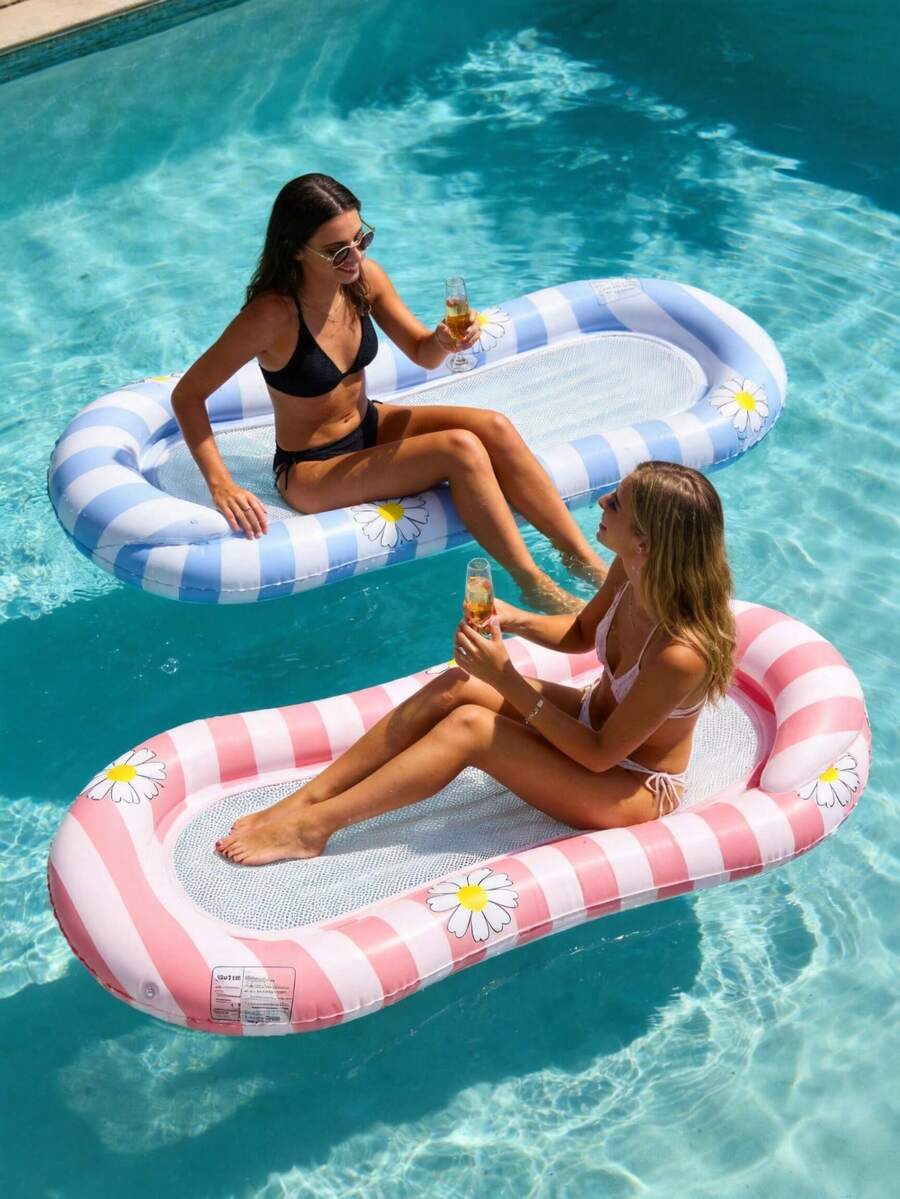 Hammock Pelampung Kolam Renang Portabel Tiup, Matras Terapung Penting untuk Musim Panas di Air, Cocok untuk Bersantai di Kolam Renang/Pantai - A - View 1