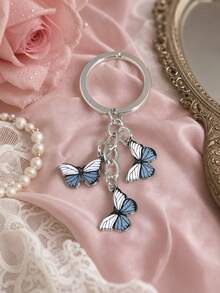 1pc Colorful Butterfly Pendant Keychain, Enamel Pendant, Fashion Bag Charm, Daily Use - Multicolor - View 1