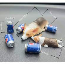BABY STORY 可樂狗汽車儀表板內飾創意桌面動物模型 實心3D雕塑附固定無痕背膠，適合節日送給朋友的禮物 - 醉酒狗 - 查看 10