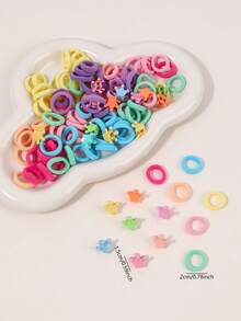 120PCS Candy Colored Hair Accessory Set With Elastic Hair Ties And Hairpins Suitable For Daily Girl Gifts Girls Hair Stuff(Hair Clip Color Random) - Multicolor - View 6