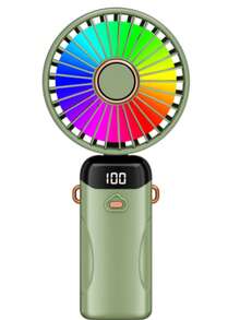 2026 升級版電風扇 1200mAh USB充電 LED數位顯示 6段調速 90°可調,適合居家裝飾、夏季戶外使用、室內辦公、家庭與車用,畢業或生日派對送禮佳品 - 彩色 - 查看 20