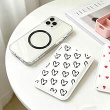 Minimalist Fresh Bow Cherry Heart Graffiti Multiple Gentle Print Magnetic Phone Card Holder, Leather Thin Back Card Sleeve, Compatible With All Phone Models, Can Store ID Card And Bank Card, Secure And Not Falling Off Or Pushing Up Screen Protector, Portable For Commuting And School, Niche Versatile Digital Accessory, Super Practical For Daily Travel And Document Storage - Multicolor - View 8