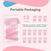 Pink Plastic Spoons Heavy Duty, Disposable Party Supplies 104 PCS - Pink + Spoons - View 4