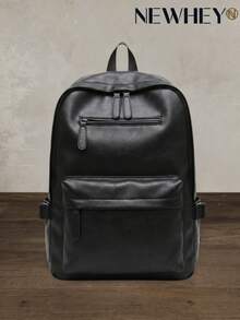 NEWHEY Men's Vintage Brown PU Leather Backpack, Large Classic Full-Size Daily Use Bag, Waterproof Casual School Bag, Suitable For School, Travel, Business Work - Multicolor - View 8