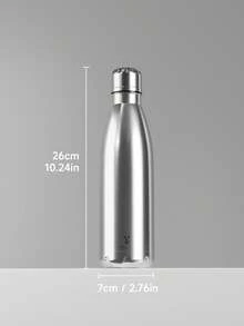 Meoky 500ml 磨砂不鏽鋼運動水壺 – 可樂造型保溫水壺，雙層防漏金屬瓶身，保溫保冷，可重複使用，適合學校、健身、旅行和運動 - 不銹鋼色 - 查看 7