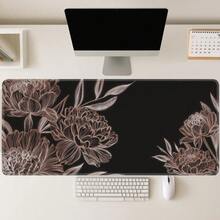 Extra Large Gaming Mouse Pad | Ultra Wide Computer Desk Accessory, Rose Gold Peony Floral Pattern, Non-Slip Rubber Base, Washable Surface, Multiple Sizes Available - Mouse Pad - View 9