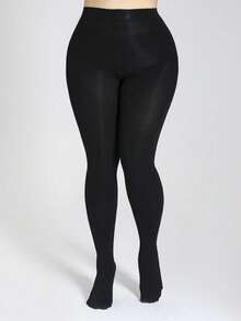 2/3pcs Women's 80D Plus Size Tights, Comfortable Non-Constricting, Versatile Base Layer For Autumn/Winter - Black - View 5