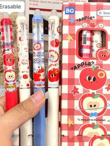 4 PCS Erasable Gel Pen With Erasable Head Quick-Drying Ink Error-Correcting Pen Suitable For Handbook Diary School Brush Pen Office Sign Pen - Multicolor - View 2