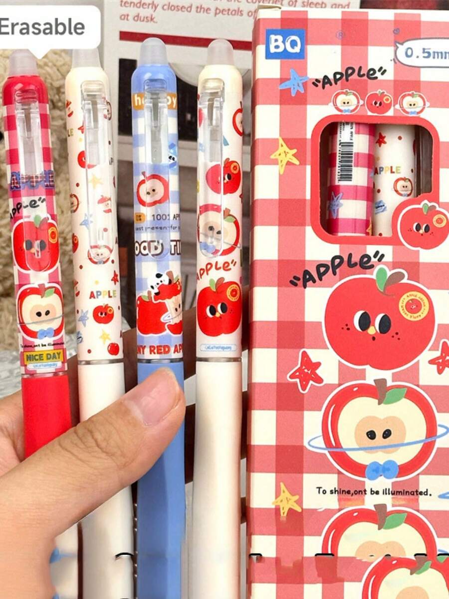 4 PCS Erasable Gel Pen With Erasable Head Quick-Drying Ink Error-Correcting Pen Suitable For Handbook Diary School Brush Pen Office Sign Pen