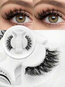 Waloshow Magnetic False Eyelashes With Applicator, Portable Natural Look Magnetic False Eyelashes, Upgraded 2/3 Magnetic Design For Easier Application, Easy To Wear And Remove (Magnetics B) - Black - View 8