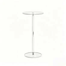 Transparent Acrylic Table, Detachable Small Space Storage Rack, Round Coffee Table Suitable For Living Room, Bedroom, Entryway, Office - Single Column - View 12
