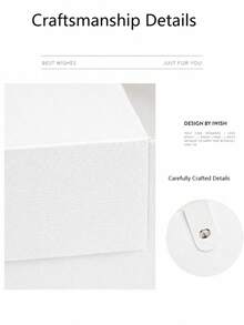 2pcs-Luxury White Magnetic Gift Box With PU Leather Handle, Rigid Flip Top Present Box, Reusable Portable Storage Tote Box For Wedding Bridesmaid Proposal Birthday Cosmetic Jewelry Holiday Gift Packaging - White Handbag - View 8