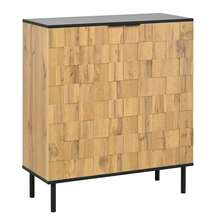 Mosaic Shoe Cabinet 2-Door, Shoe Organizer, Storage Cabinet For Entryway, Wood Effect, Particle - Natural - View 9