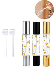 عبوة عطر صغيرة للسفر قابلة لإعادة التعبئة بطبعة زهرة البابونج، 10 مل، موزع عطر مزدوج الرأس 2 في 1 مع وظيفة الكرة الدوارة والرش، زجاجة مستحضرات تجميل بنمط طبعة زهرة البابونج والقلب، موزع رش عطر للسفر - متعدد الألوان - مشاهدة 3