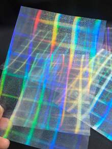 1 Packung 6 Stück Regenbogen Magie Hintergrund Aufkleber DIY Collage Bunte Laser Dekorative Materialien Schulbedarf - DT1854 - Übersicht 8