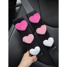 1 pieza/2 piezas Almohadillas suaves en forma de corazón para cinturón de del coche - Almohadillas de cómodas y antideslizantes, mejoran la experiencia de conducción - Hombreras - Ver 10