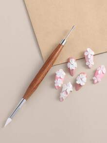 Dual-Ended Nail Art Brush, Multi-Function Silicone Glue Mixing Stick, Dual-Ended Multi-Function Nail Art Brush, 2-In-1 Nail Art Tool, Nail Art Brush For Carving And Glue Adjustment, Suitable For Nail Design And Nail And Toe Care - Multicolor - View 7