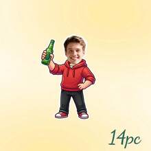 7/14/21pcs Custom Photo Beer Banner, Funny Personalized Face Pull Flag With Beer Glass & Bottle,Party Decoration For Boy's Birthday, Bachelor Party - Multicolor - View 15