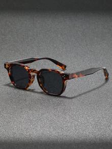1 Pair Unisex Thick Frame Rivet Glasses, Vintage High-Quality Fashion Eyewear, Premium Elegant Style, Street Style Beach Vacation - Multicolor - View 8