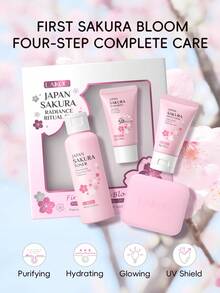 Laiku Japan Cherry Blossom Travel Set 4pcs Cleanser, Toner, Essence, Lotion, Moisturizing Brightening Long-Lasting Portable - Specification - View 2