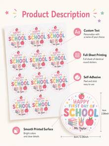 10/20/30/40/50pcs Customized Stickers, Personalized Text, Suitable As Personalized Gifts, Applicable For Back To School, Anniversary, Birthday, Valentine's Day, Father's Day, Mother's Day, Graduation, Wedding, Housewarming And Home Decor, Back To School Gifts - Multicolor - View 3