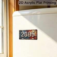 1件復古2005數位金屬冰箱磁鐵 (3.9" X 1.9")，復古廚房冰箱裝飾磁鐵，居家收藏裝飾品 - 1PC - 查看 8