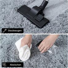 Alfombra para sala de estar y dormitorio, alfombra de pelo alto suave y esponjosa, antideslizante, alfombra de felpa grande para interiores, revestimiento de suelo para sala de juegos y habitación infantil, hogar moderno - Gris Claro - Ver 6