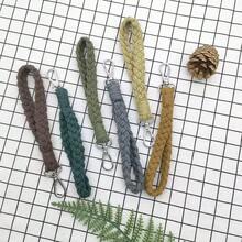 1pc Fashion Creative Handmade Knitted Yarn Rope Keychain, Gradient Braided Rope Portable Bag Accessory, Girls Daily Decoration Small Gift Party Pendant - Multicolor - View 5