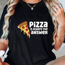 comndo comndo Fun pizza amante Pizza Pizza siempre es la respuesta camiseta - Negro - Ver 1