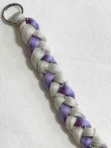 2PCS 24inch Lavender Ombre/ White+Purple BOHO Braiding Hair Extensions With Removable Metal Rings, Y2K Style Braided Ponytail Extension For Women Braid Hair Pieces Pre Braided Hair Accessories Set For Festival Rave Cosplay Or Daily Wear - Mauve Purple - View 9