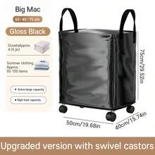 1pc Rolling Laundry Basket, Minimalist PE Material, Large Capacity Storage Bin, Outdoor Travel Basket, Shopping Basket, Wear-Resistant Scratch-Resistant Storage Basket, Moving Packing Organizer Basket, Suitable For Shopping, Suitable For Dirty Clothes Storage, Suitable For Home Clothes And Pants Storage - Multicolor - View 10