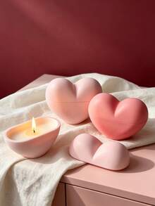 Moule élégant de bougeoir inspiré du Zen Rose / Tulipe / Lotus, reproduisant la texture des pétales et les courbes naturelles, convient pour fabriquer des bougies parfumées et des bougeoirs en plâtre, parfait pour la décoration de la maison, l'ambiance de la table à manger, l'exposition B&B, convient aux passionnés du fait main, aux fleuristes, aux organisateurs de mariages, aux salons de thé, aux espaces de méditation et plus encore, peut être utilisé comme cadeau pour la fête des mères, la Saint-Valentin, la saison des mariages, ajoutant un sentiment de rituel romantique - Bougeoir en forme de cœur avec couvercle - Voir 1