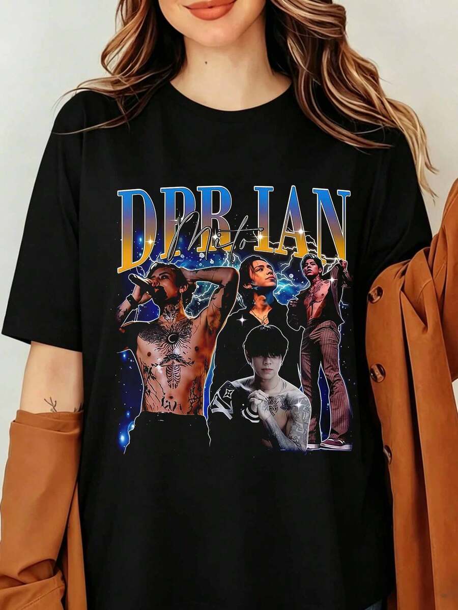 DPR IAN Bootleg Shirt Music Festival Style Live Performance Event Mito Album Checklist Shirt DPR Ian Merch DPR Merch Graphic Tee Unisex Top - 黑色 - 查看 1
