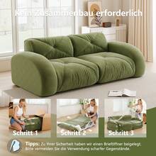204 Cm Sofa In Chenille For Home Use - 綠色 - 查看 6