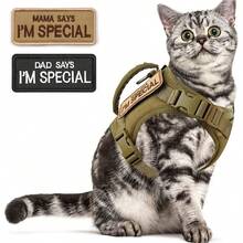 Tactical Cat Vest Leash Set, Includes 2 Patches, Escape-Proof Cat Leash Set, Adjustable Soft Mesh Large Cat Vest, With Rubber Handle For Easy Control - Multicolor - View 3