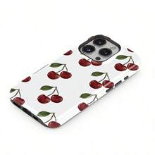 [Stock en México + Envío en 24h]–Funda para teléfono: Carcasa protectora de TPU de cobertura total a prueba de caídas con película de cereza brillante dos en uno de precisión, compatible con Apple  11/12/13/14/15/16/17 Pro Max. Ideal como regalo de cumpleaños o Navidad para parejas, mujeres, hijas, novios, novias, chicas - 1 unidad - Ver 2