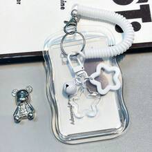 4pcs/1pc Transparent Card Holder Card Student Metro Campus Work ID Card INS Meal Card ID Card Protective Cover (Random Style) - Multicolor - View 3