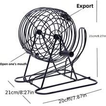 GOTHINK 成人賓果遊戲套裝-包含 8 英吋金屬籠、75 顆球、主盤、18 張賓果卡和 150 個彩色籌碼,適合家庭遊戲之夜、大型團體和派對 - 黑色 - 查看 5
