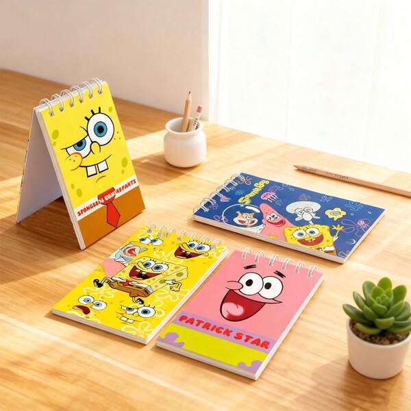SpongeBob SquarePants Sổ tay cầm tay chủ đề học sinh thiết kế họa tiết gáy xoắn
