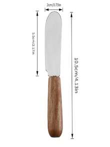 2pcs Stainless Steel Butter Spreader Set | Wooden Handle, Suitable For Cake, Cheese, Bread, Sauce, Baking | Convenient Kitchen Tool - View 5