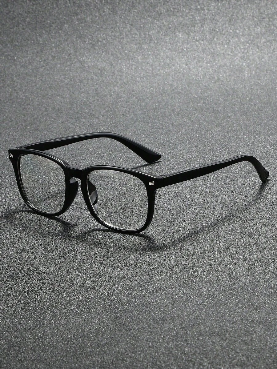 1 Pair Geometric Frame Men's Modern Minimalist Style Elegant Transparent Glasses, Suitable For Back To School, Office, Reading, Daily Wear - Clear - View 1
