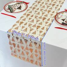 1 buah Taplak Meja Dekoratif Motif Pohon Natal Ukuran 28*275cm, Cocok Untuk Acara, Pesta, Pernikahan, Pesta Ulang Tahun, Natal, Tahun Baru, Thanksgiving, Halloween, Dekorasi Rumah, Dekorasi Meja Makan - beraneka warna - View 6