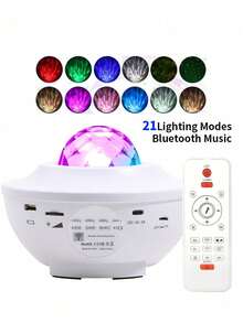 1 Đèn ngủ chiếu bầu trời đầy sao - Dải đèn loa RGB có điều khiển từ xa và hẹn giờ, cấp nguồn qua USB - Lý tưởng cho không gian phòng ngủ và làm quà tặng - Nhiều màu - Xem 11
