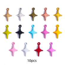 10 piezas/set Colgante DIY estrella de cuatro puntas - Plateado - Ver 20
