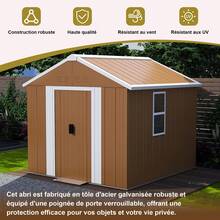 Brown 184 X 110 Cm Metal Garden Storage Shed For Outdoor Use - Brown - View 7