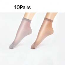 2 Pairs Women's Transparent Mid-Calf Socks, Lightweight Breathable Sheer Stockings, Summer Cooling Socks, Daily Wear Non-Slip Socks - Multicolor - View 17