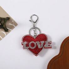 1pc Sweetheart Zinc Alloy Keychain, Full Rhinestone Design, Durable Clip, Daily Keys And Bag Decoration - Multicolor - View 4