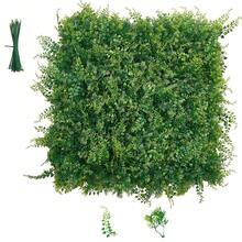 VEVOR Artificial Plant Wall, 12PCS 50.8 X 50.8 Cm Artificial Boxwood Panels, Sun Protection Greenery Backdrop Privacy Hedge Fence, Fake Grass Screen For Wedding, Indoor, Outdoor Garden, Backyard - Fern Leaf, 20*20 Inch, 12 Pcs - View 8